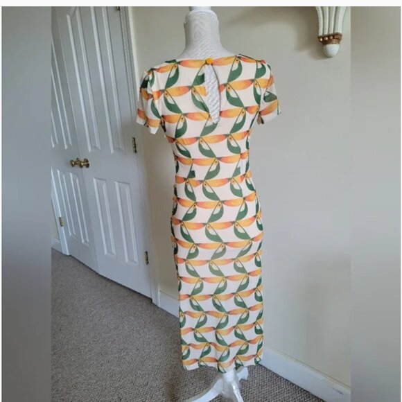 Farm Rio Midi Mesh Lined Dress size XXS - Picture 4 of 7